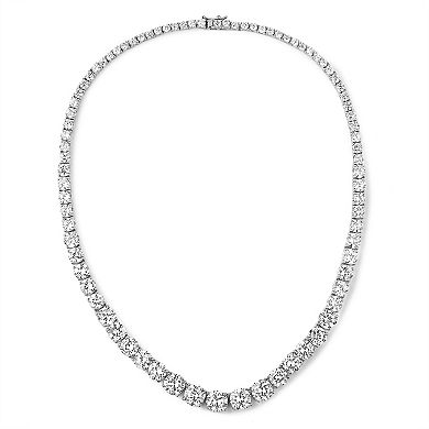 Sterling Silver Cubic Zirconia Tennis Necklace