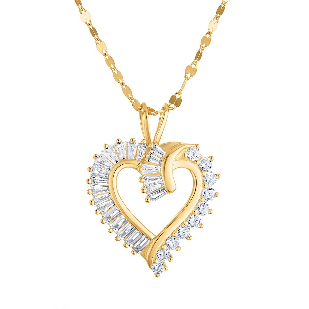 Baguette Heart Sterling Silver Tennis Necklace Chain & Bracelet Set main image 0
