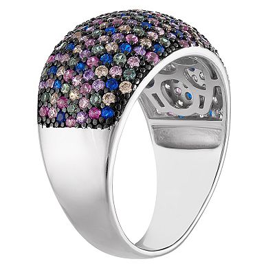 Sterling Silver Multi-Color Spinel Ring
