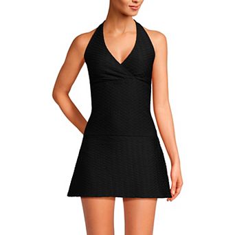 Women's Lands' End Textured Halter Tankini Swimsuit Top
