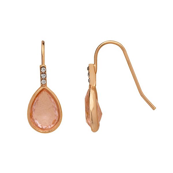 LC Lauren Conrad Gold Tone Blush Simulated Crystal Nickel Free Pear ...