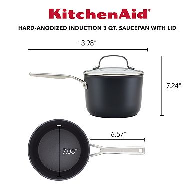 KitchenAid® 3-Quart Hard-Anodized Induction Nonstick Saucepan with Lid