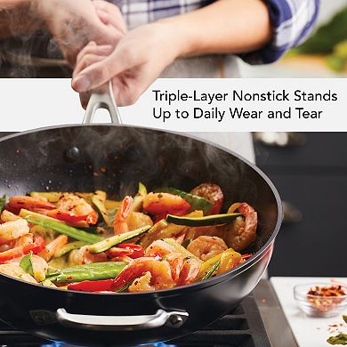 KitchenAid® 12.25-in. Hard-Anodized Ceramic Induction Nonstick Stir Fry Pan with Helper Handle