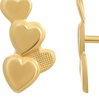 Forever 14K 14k Gold Cluster Heart Stud Earrings