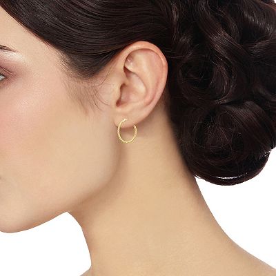 Forever 14K 14k Gold Oval Hoop Earrings