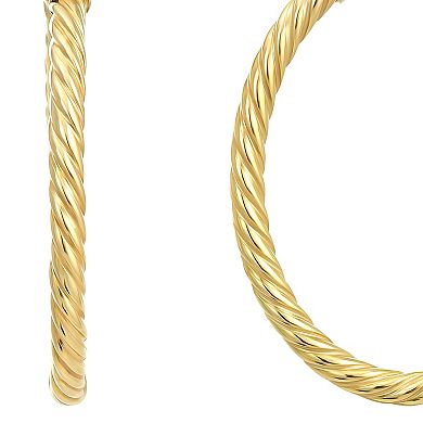Forever 14K 14k Gold Oval Hoop Earrings