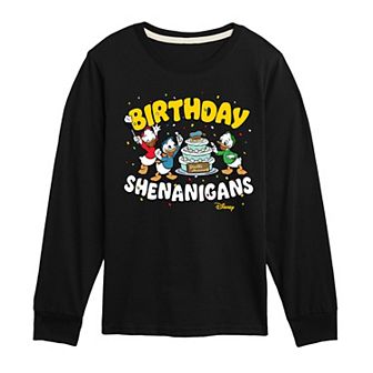 Disney's Mickey Mouse & Friends Boys 8-20 Birthday Shenanigans Long Sleeve Graphic Tee