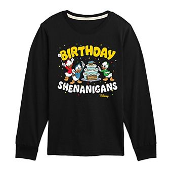 Disney's Mickey Mouse & Friends Boys 8-20 Birthday Shenanigans Long Sleeve Graphic Tee