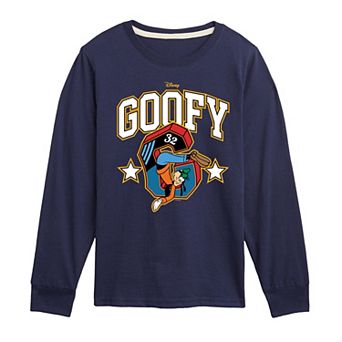 Disney's Mickey Mouse & Friends Boys 8-20 Goofy Collegiate Tee Long Sleeve Graphic Tee