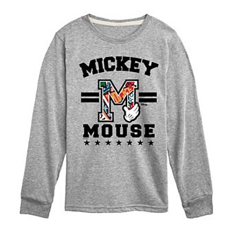 Disney's Mickey Mouse Boys 8-20 Collage Long Sleeve Graphic Tee