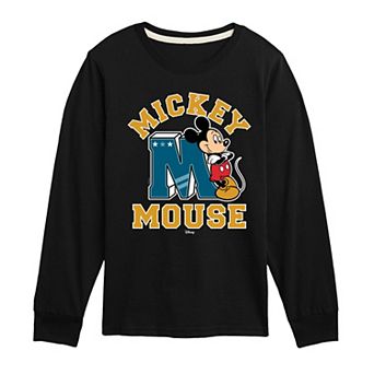 Disney's Mickey Mouse Boys 8-20 Collegiate Long Sleeve Graphic Tee