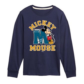 Disney's Mickey Mouse Boys 8-20 Collegiate Long Sleeve Graphic Tee