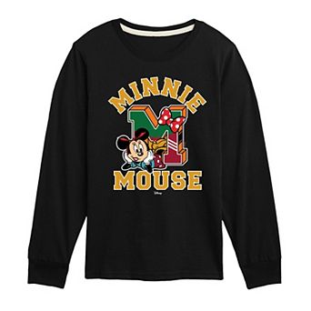 Disney's Minnie Mouse Boys 8-20 Collegiate Long Sleeve Graphic Tee