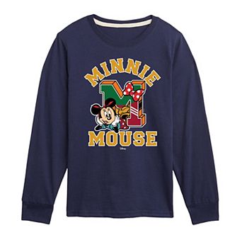 Disney's Minnie Mouse Boys 8-20 Collegiate Long Sleeve Graphic Tee