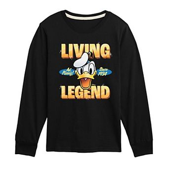 Disney's Mickey Mouse & Friends Donald Duck Boys 8-20 Living Legend Long Sleeve Graphic Tee