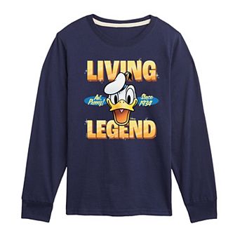 Disney's Mickey Mouse & Friends Donald Duck Boys 8-20 Living Legend Long Sleeve Graphic Tee