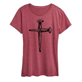 Women's Cross Made Of Nails Graphic Tee