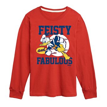 Disney's Mickey Mouse & Friends Donald Duck Boys 8-20 Feisty & Fabulous Long Sleeve Graphic Tee