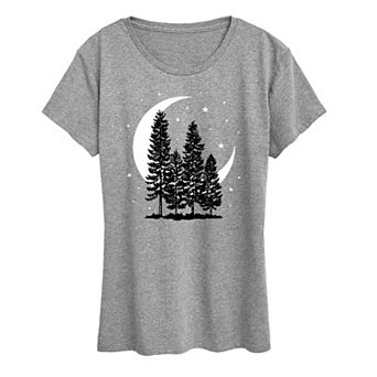 Women's Crescent Moon Trees Graphic Tee