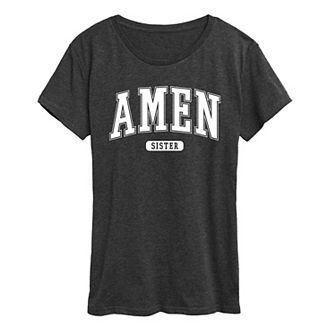 Women's Collegiate Amen Graphic Tee
