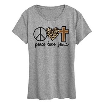 Women's Peace Love Jesus Graphic Tee