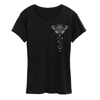 Women's Celestial Moth Star Trail Graphic Tee