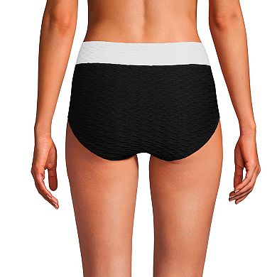 Women's Lands' End High Waisted Bikini Swim Bottoms