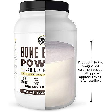 Left Coast Performance Bone Broth Protein Powder, Vanilla, Grass Fed, Low Carb, Keto Friendly - 2lbs