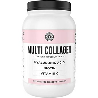 Multi Collagen Powder with Biotin, Hyaluronic Acid, Vit C, Hydrolyzed Collagen Protein Supplement