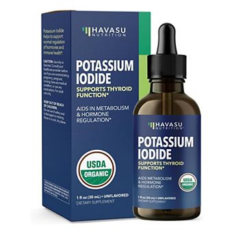 Potassium Iodide Liquid Drops for Thyroid & Metabolism, 1 fl oz