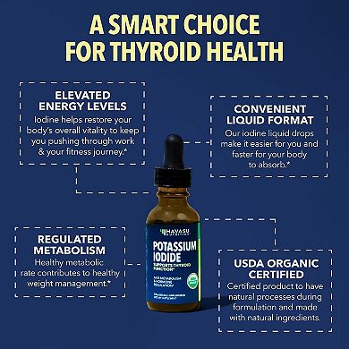 Potassium Iodide Liquid Drops for Thyroid & Metabolism, 1 fl oz