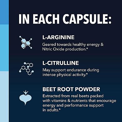 L-Arginine Capsules for Men's Stamina & Endurance, 60ct
