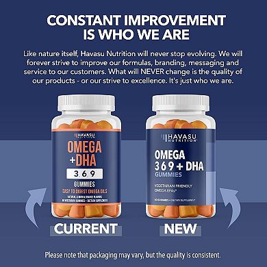 Omega + DHA Gummies, Lemon & Orange Flavor, 60ct