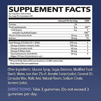 Omega 3-6-9 + Dha Gummies  Brain & Joint Support - 60ct