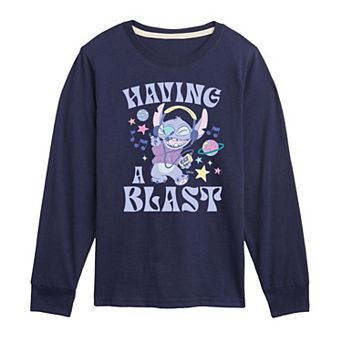 Disney's Lilo & Stitch Boys 8-20 Having A Blast Long Sleeve Graphic Tee
