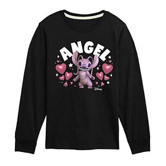 Disney's Lilo & Stitch Boys 8-20 Mixed Dimension Angel Long Sleeve Graphic Tee