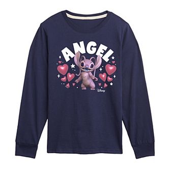 Disney's Lilo & Stitch Boys 8-20 Mixed Dimension Angel Long Sleeve Graphic Tee
