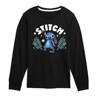 Disney's Lilo & Stitch Boys 8-20 Mixed Dimension Stitch Long Sleeve Graphic Tee
