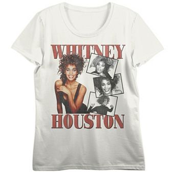 Juniors' Whitney Houston Photo Collage Graphic Tee