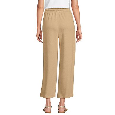 Women's Lands' End Sport Knit Pull-On Wide Leg Crop Pants