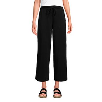 Women's Lands' End Sport Knit Pull-On Wide Leg Crop Pants