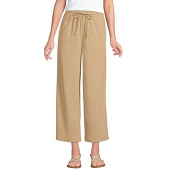 Women's Lands' End Sport Knit Pull-On Wide Leg Crop Pants