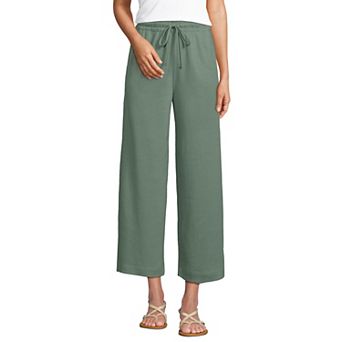 Women's Lands' End Sport Knit Pull-On Wide Leg Crop Pants