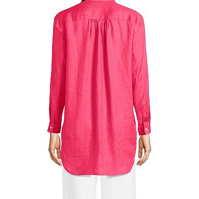 Women's Lands' End Roll Sleeve Relaxed Tunic Top