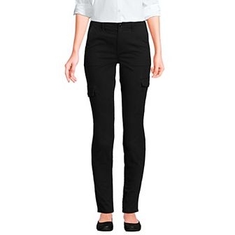 Petite Lands' End Mid Rise Slim Cargo Chino Pants