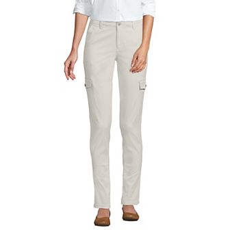 Petite Lands' End Mid Rise Slim Cargo Chino Pants