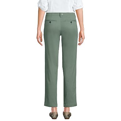 Petite Lands' End Mid Rise Classic Straight Leg Chino Ankle Pants