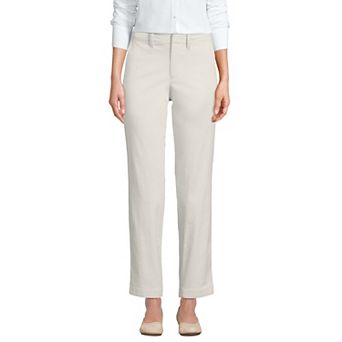 Petite Lands' End Mid Rise Classic Straight Leg Chino Ankle Pants