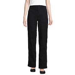 Lands' End Womens Starfish Straight Pants Black Petite X-Small at   Women's Clothing store