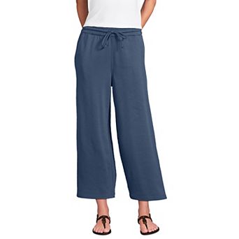 Petite Lands' End Sport Pull-On Drawstring Wide Leg Crop Pants